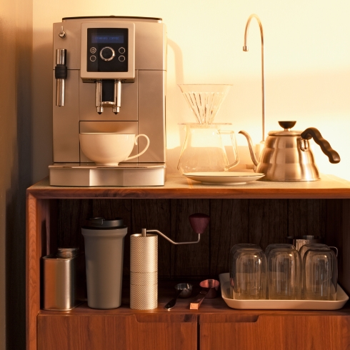 A dedicated area of a kitchen for making coffee and other beverages, a home appliance trend for 2025