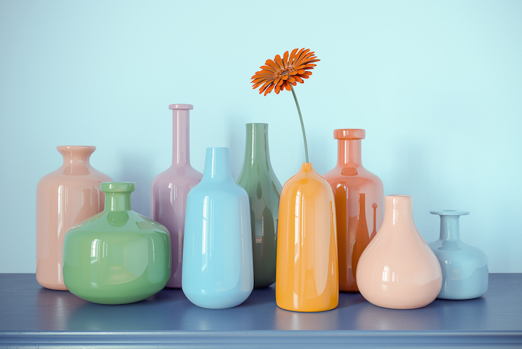 Colourful vases