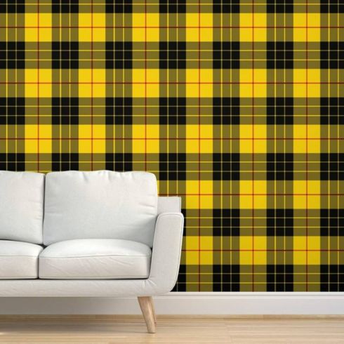 Yellow black and plaid wallpaper