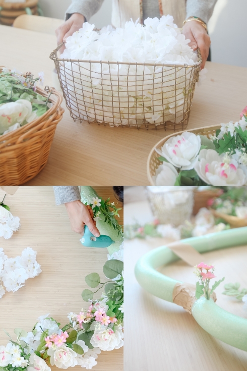 faux florals on a table