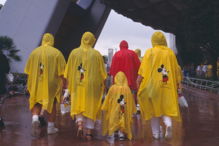 Tourists in Mickey Mouse Rain Ponchos