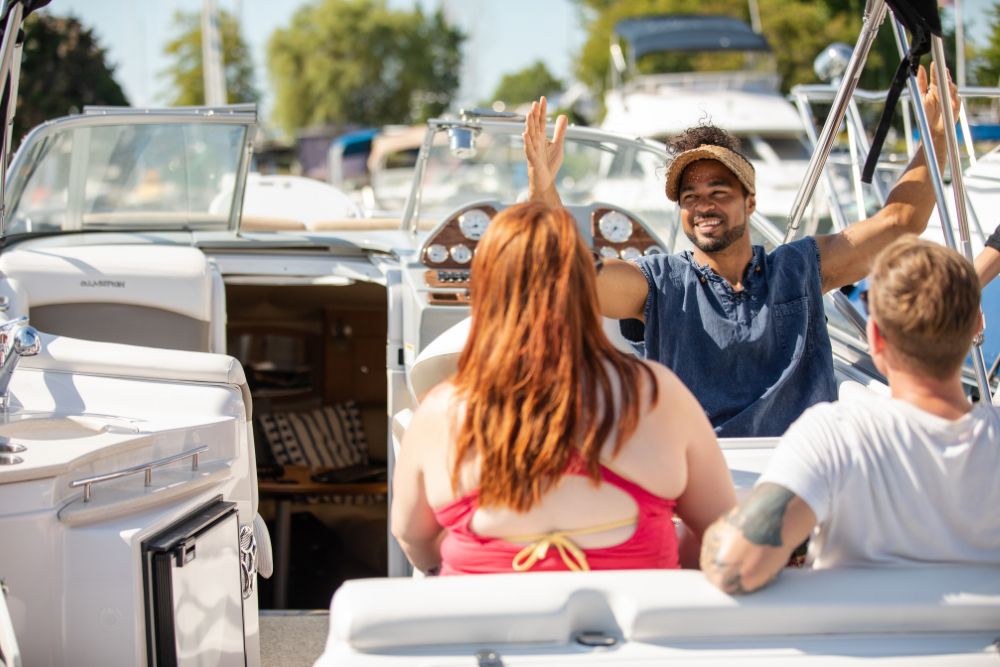 Sebastian Clovis on a boat
