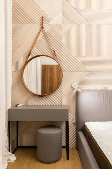 Bedroom accent wall, creating depth and intrigue
