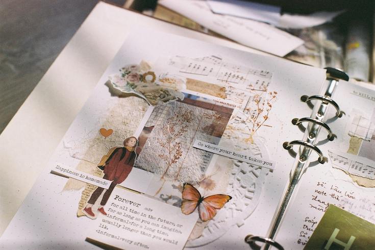 Close up of Decorated Album as part of How to Start a Junk Journal post on Home Network
