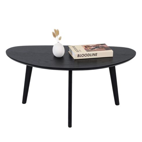 Small black oval coffee table