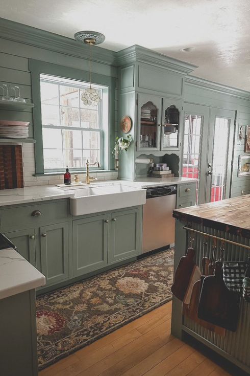 Green country kitchen