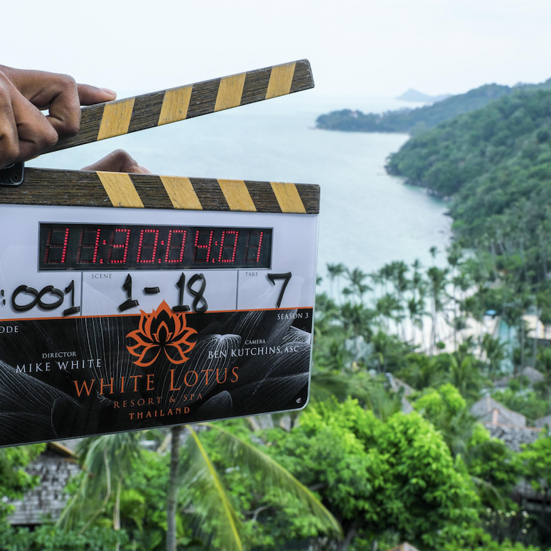 Director's board on the White Lotus set
