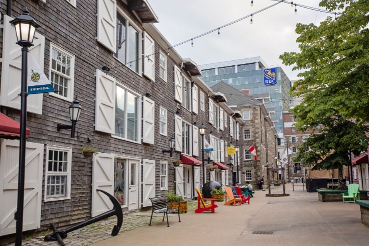 Pedestrian-only access through Historic Properties in downtown Halifax.