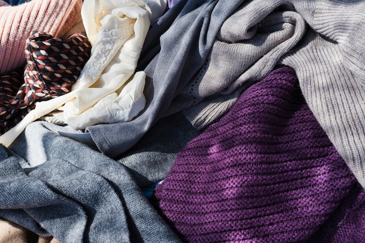 A pile of sweaters