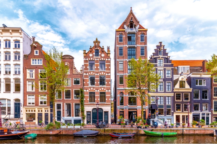 beautiful buildings in Amsterdam, the Netherlands