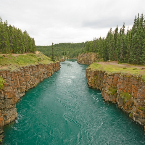 Miles Canyon — Whitehorse, YT Fast Moving Water in a Miles Canyon in the Yukon