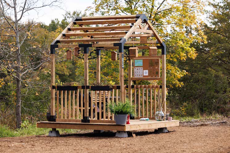 Pavilion with birdwatching area