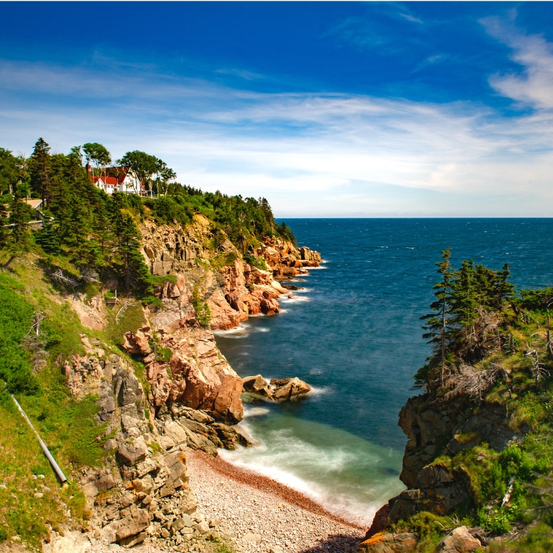 Costline view from the Keltic Lodge in Ingonish on the Cabot Trail on Nova Scotia