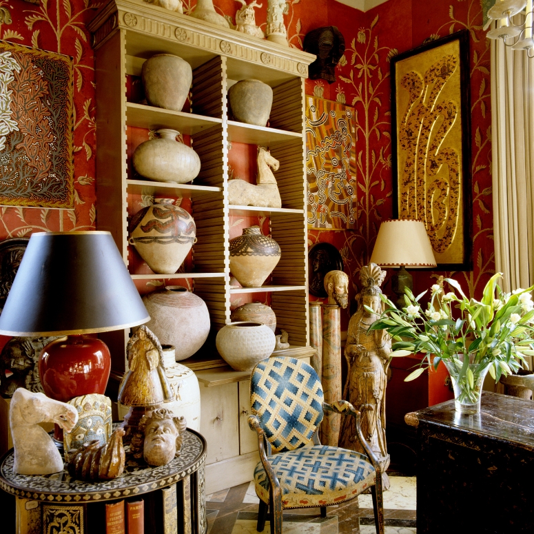 19th century schoolhouse renovation housing a collection of Chinese ceramics.