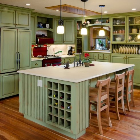 Give It a Coat of Paint Lime green modern kitchen
