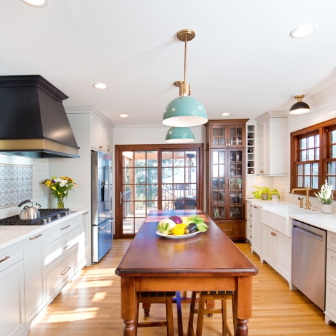 Mix and Match Materials A contemporary classic renovation remodeling kitchen interior design in a modern residential home.