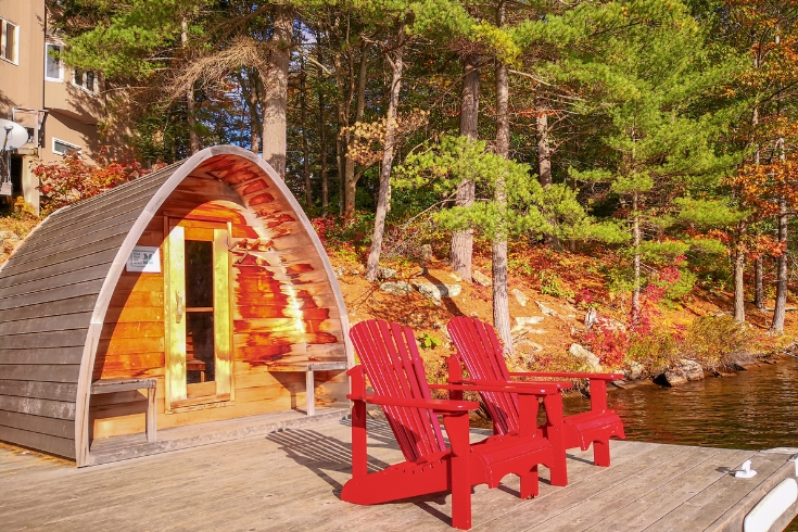 Taylor Island in Autumn at Gravenhurst, Ontario