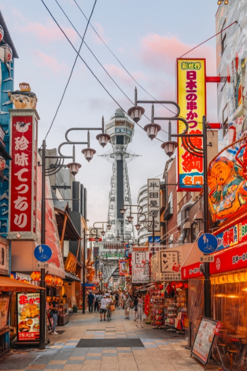 Illuminated neon signs in Dotonbori, Osaka, Japan.